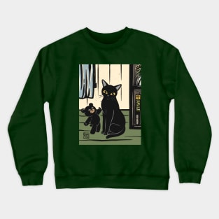 Lovely bear and cat Crewneck Sweatshirt